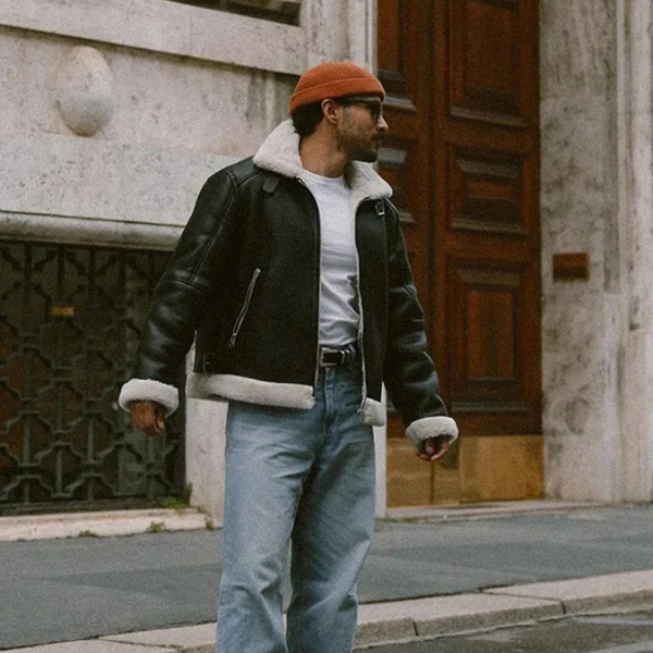 The Turin Faux Shearling Aviator Jacket