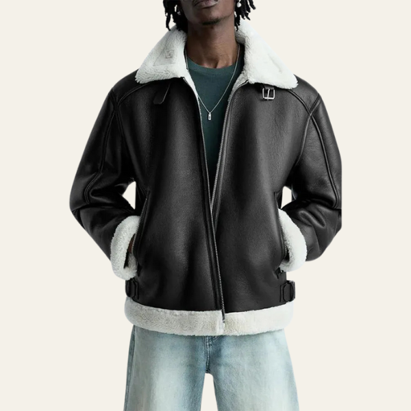 The Turin Faux Shearling Aviator Jacket