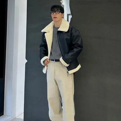 The Turin Faux Shearling Aviator Jacket