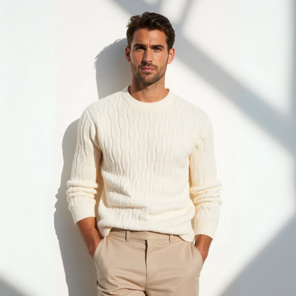 The Crema di Siena Cable Knit Sweater