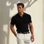 The Marseille Ribbed Cotton Knit Polo