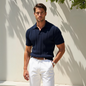 The Capri Ribbed Cotton Knit Polo