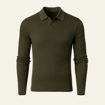 The Lisbon Ribbed Cotton Knit Polo