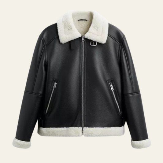 The Turin Faux Shearling Aviator Jacket